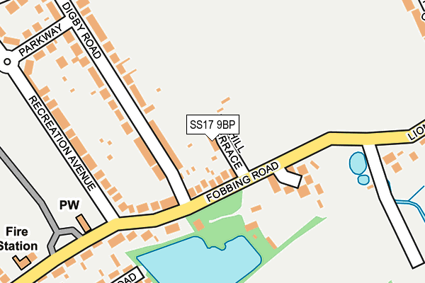 SS17 9BP map - OS OpenMap – Local (Ordnance Survey)