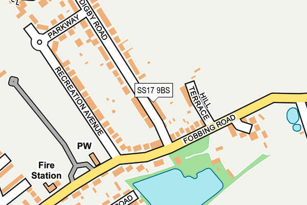 SS17 9BS map - OS OpenMap – Local (Ordnance Survey)