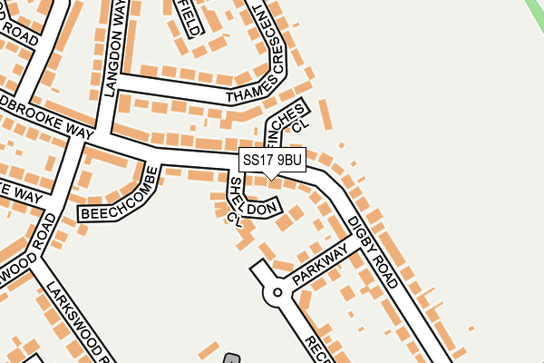 SS17 9BU map - OS OpenMap – Local (Ordnance Survey)