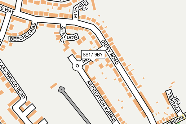 SS17 9BY map - OS OpenMap – Local (Ordnance Survey)