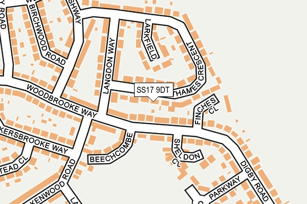 SS17 9DT map - OS OpenMap – Local (Ordnance Survey)