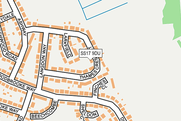 SS17 9DU map - OS OpenMap – Local (Ordnance Survey)