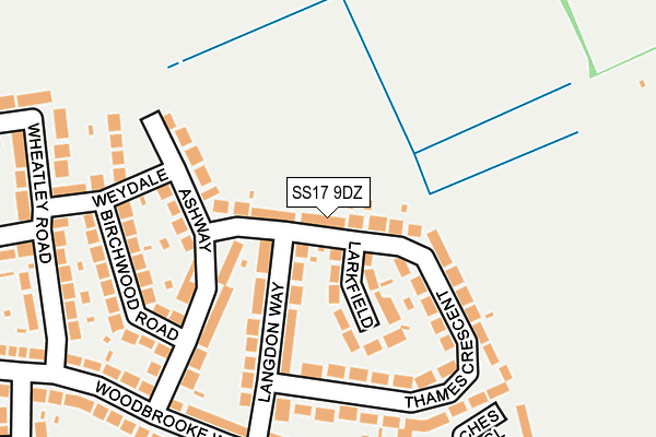 SS17 9DZ map - OS OpenMap – Local (Ordnance Survey)