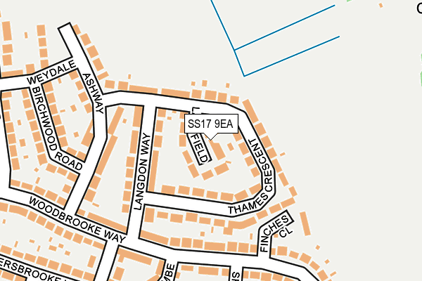 SS17 9EA map - OS OpenMap – Local (Ordnance Survey)