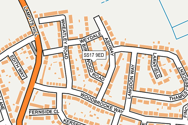 SS17 9ED map - OS OpenMap – Local (Ordnance Survey)