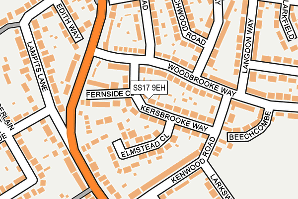 SS17 9EH map - OS OpenMap – Local (Ordnance Survey)