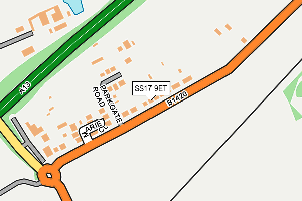 SS17 9ET map - OS OpenMap – Local (Ordnance Survey)