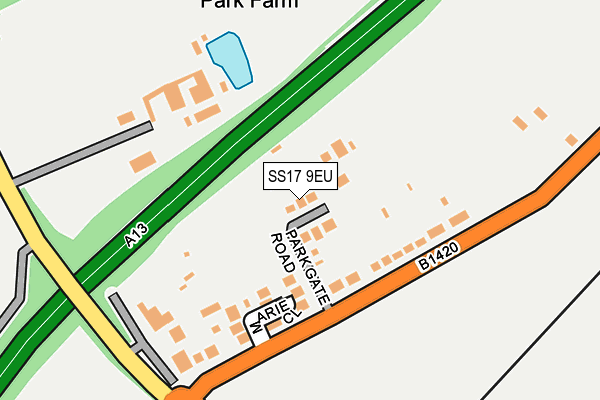 SS17 9EU map - OS OpenMap – Local (Ordnance Survey)