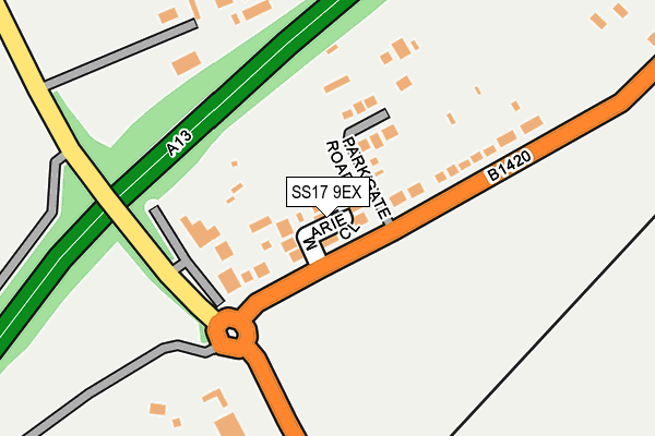 SS17 9EX map - OS OpenMap – Local (Ordnance Survey)