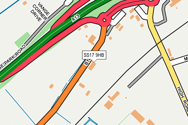 SS17 9HB map - OS OpenMap – Local (Ordnance Survey)