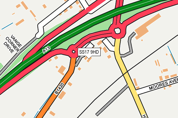 SS17 9HD map - OS OpenMap – Local (Ordnance Survey)