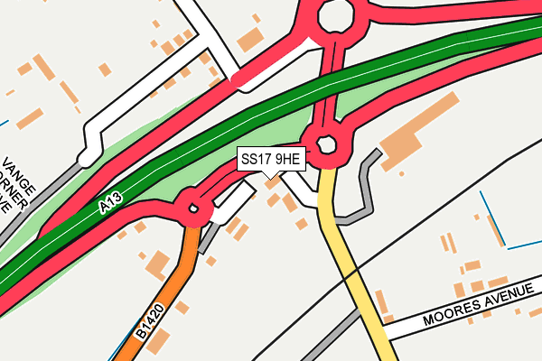 SS17 9HE map - OS OpenMap – Local (Ordnance Survey)