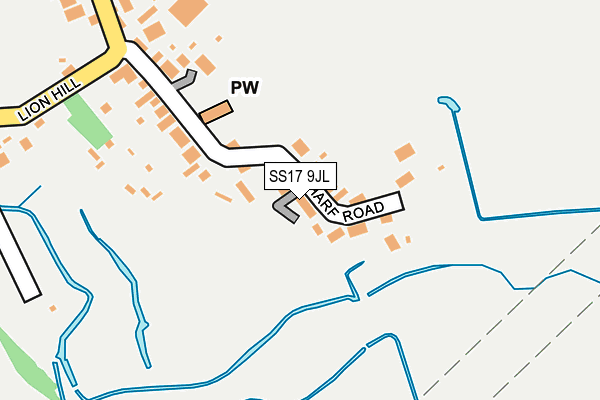 SS17 9JL map - OS OpenMap – Local (Ordnance Survey)