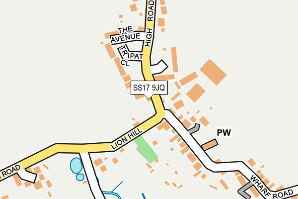 SS17 9JQ map - OS OpenMap – Local (Ordnance Survey)