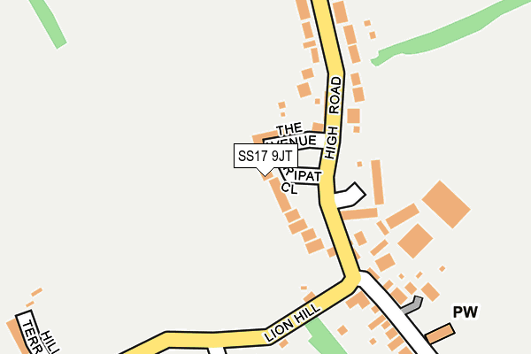 SS17 9JT map - OS OpenMap – Local (Ordnance Survey)