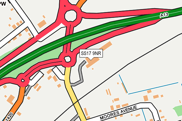 SS17 9NR map - OS OpenMap – Local (Ordnance Survey)