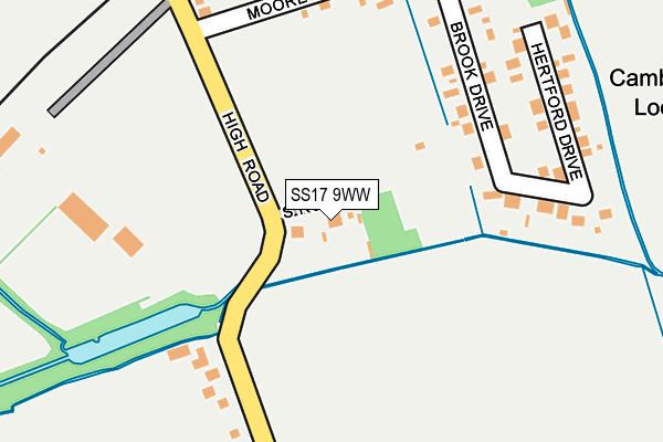 SS17 9WW map - OS OpenMap – Local (Ordnance Survey)