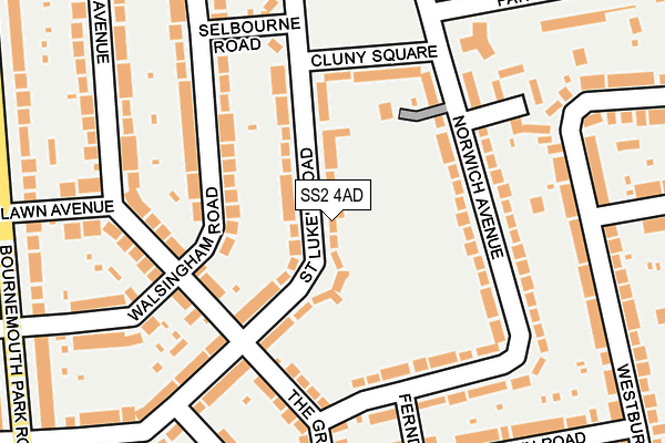 SS2 4AD map - OS OpenMap – Local (Ordnance Survey)