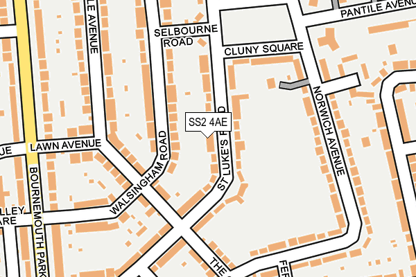 SS2 4AE map - OS OpenMap – Local (Ordnance Survey)