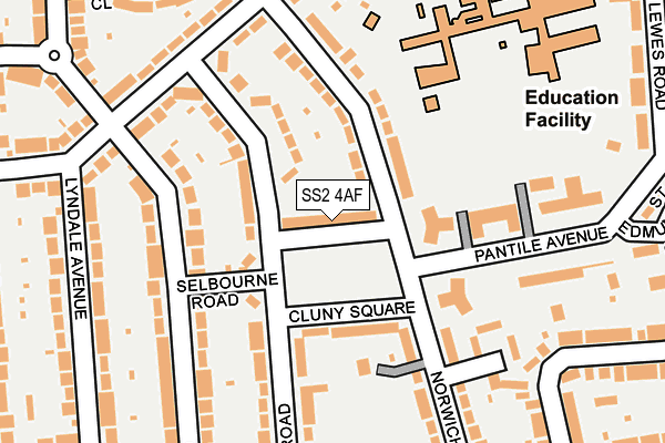 SS2 4AF map - OS OpenMap – Local (Ordnance Survey)