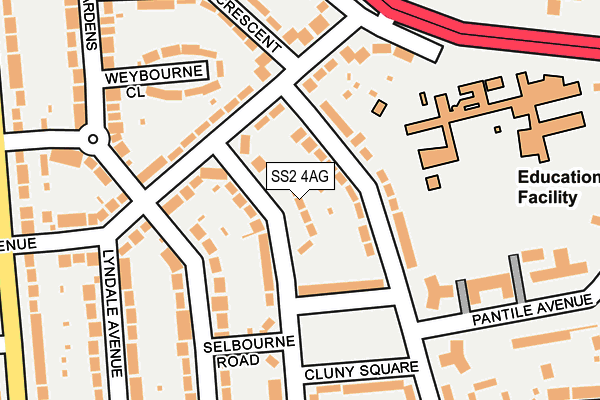 SS2 4AG map - OS OpenMap – Local (Ordnance Survey)