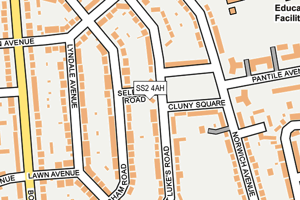 SS2 4AH map - OS OpenMap – Local (Ordnance Survey)