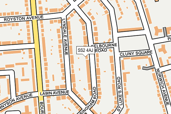 SS2 4AJ map - OS OpenMap – Local (Ordnance Survey)