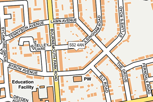 SS2 4AN map - OS OpenMap – Local (Ordnance Survey)