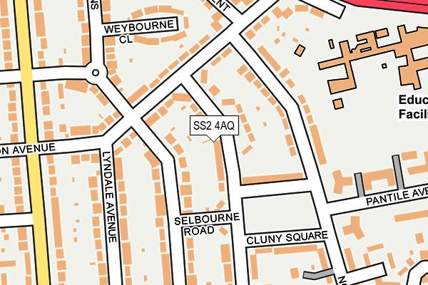 SS2 4AQ map - OS OpenMap – Local (Ordnance Survey)
