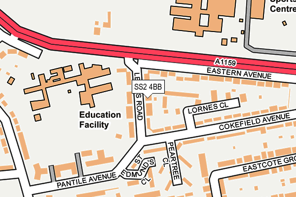 SS2 4BB map - OS OpenMap – Local (Ordnance Survey)