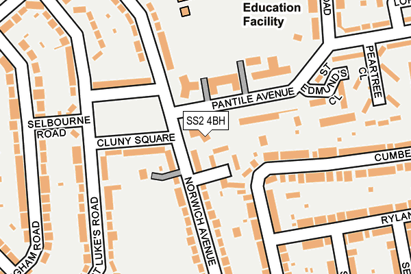 SS2 4BH map - OS OpenMap – Local (Ordnance Survey)