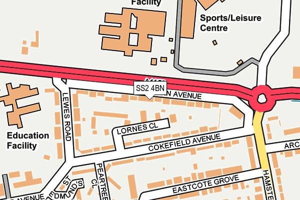 SS2 4BN map - OS OpenMap – Local (Ordnance Survey)