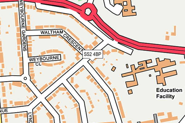 SS2 4BP map - OS OpenMap – Local (Ordnance Survey)