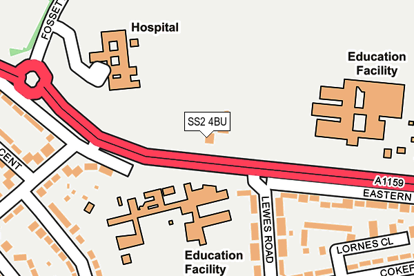 SS2 4BU map - OS OpenMap – Local (Ordnance Survey)