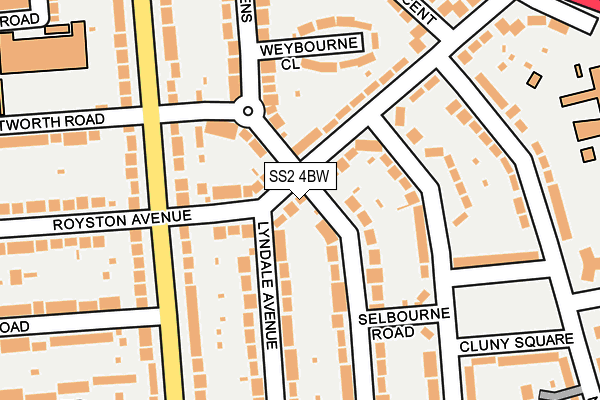 SS2 4BW map - OS OpenMap – Local (Ordnance Survey)