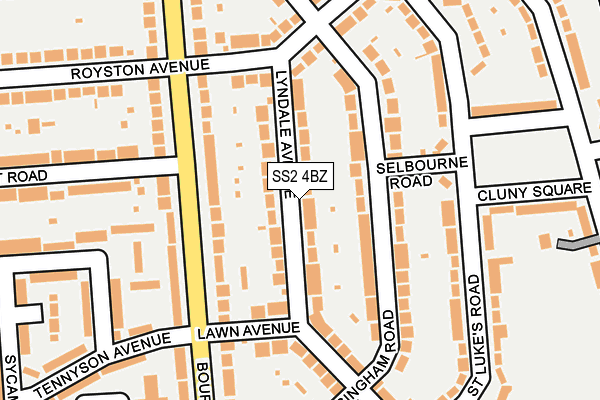 SS2 4BZ map - OS OpenMap – Local (Ordnance Survey)