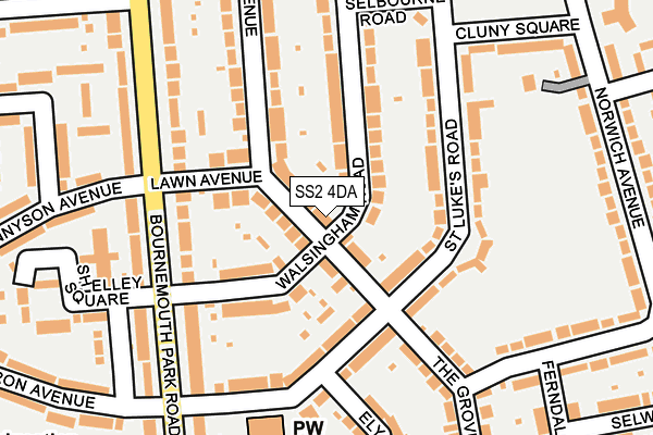 SS2 4DA map - OS OpenMap – Local (Ordnance Survey)