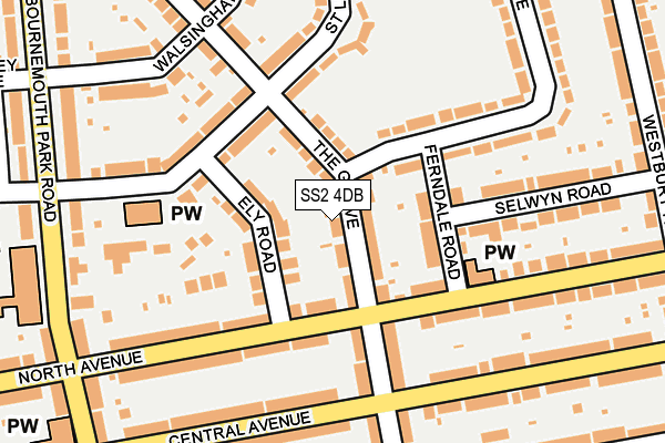 SS2 4DB map - OS OpenMap – Local (Ordnance Survey)