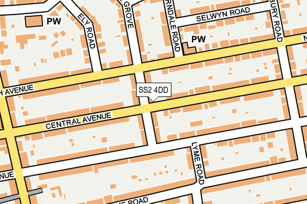 SS2 4DD map - OS OpenMap – Local (Ordnance Survey)