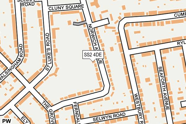 SS2 4DE map - OS OpenMap – Local (Ordnance Survey)