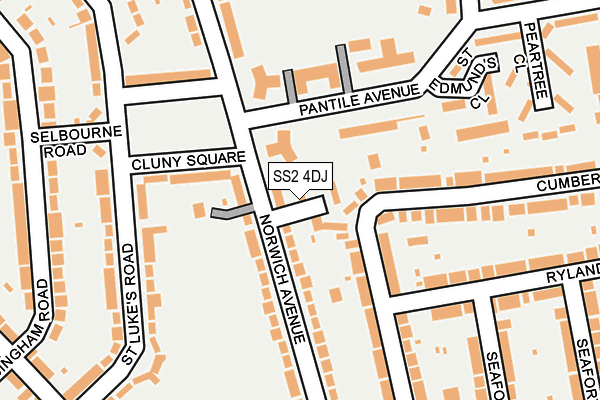 SS2 4DJ map - OS OpenMap – Local (Ordnance Survey)