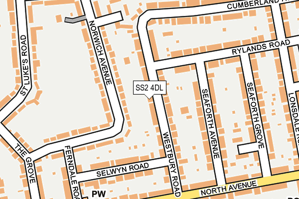 SS2 4DL map - OS OpenMap – Local (Ordnance Survey)