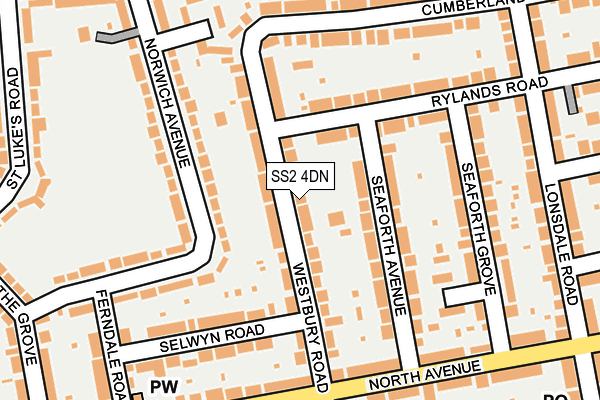 SS2 4DN map - OS OpenMap – Local (Ordnance Survey)