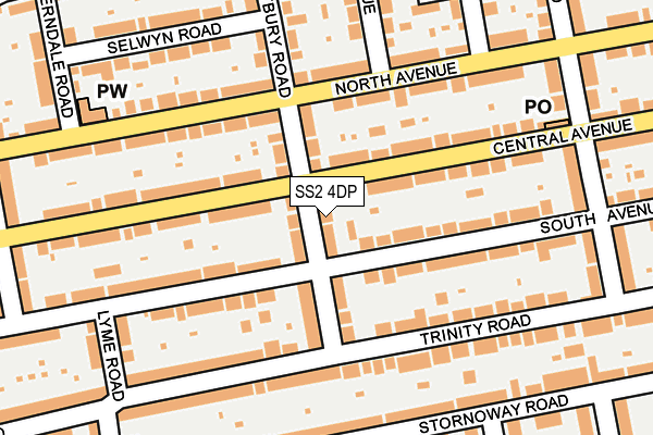 SS2 4DP map - OS OpenMap – Local (Ordnance Survey)