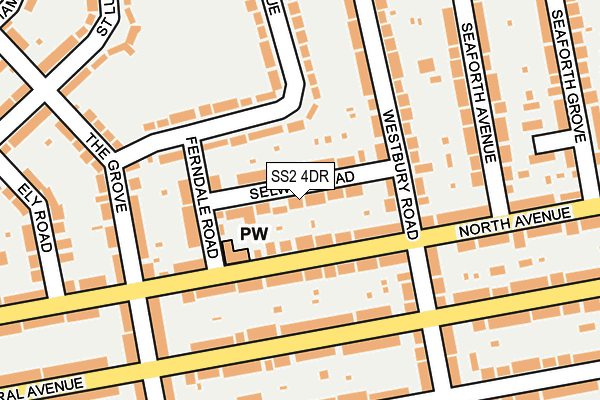 SS2 4DR map - OS OpenMap – Local (Ordnance Survey)