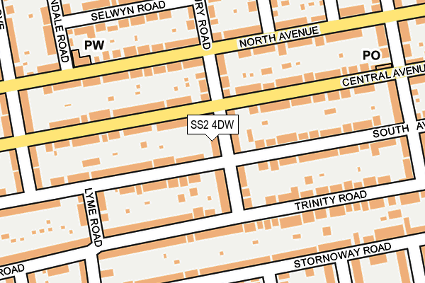 SS2 4DW map - OS OpenMap – Local (Ordnance Survey)