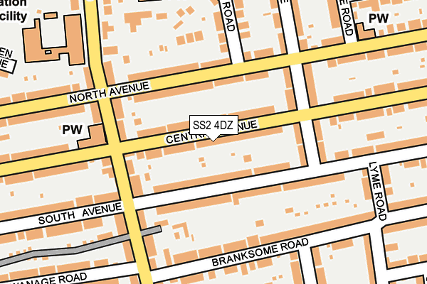 SS2 4DZ map - OS OpenMap – Local (Ordnance Survey)