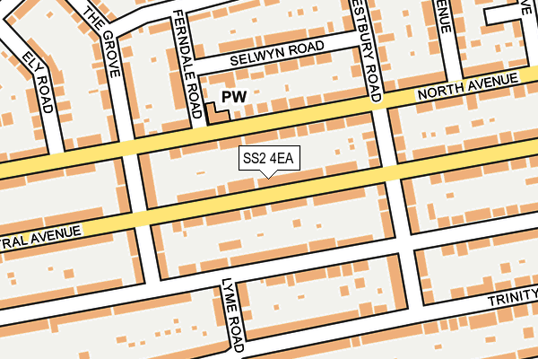 SS2 4EA map - OS OpenMap – Local (Ordnance Survey)