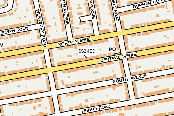 SS2 4ED map - OS OpenMap – Local (Ordnance Survey)