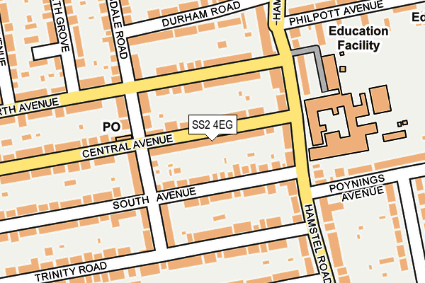 SS2 4EG map - OS OpenMap – Local (Ordnance Survey)